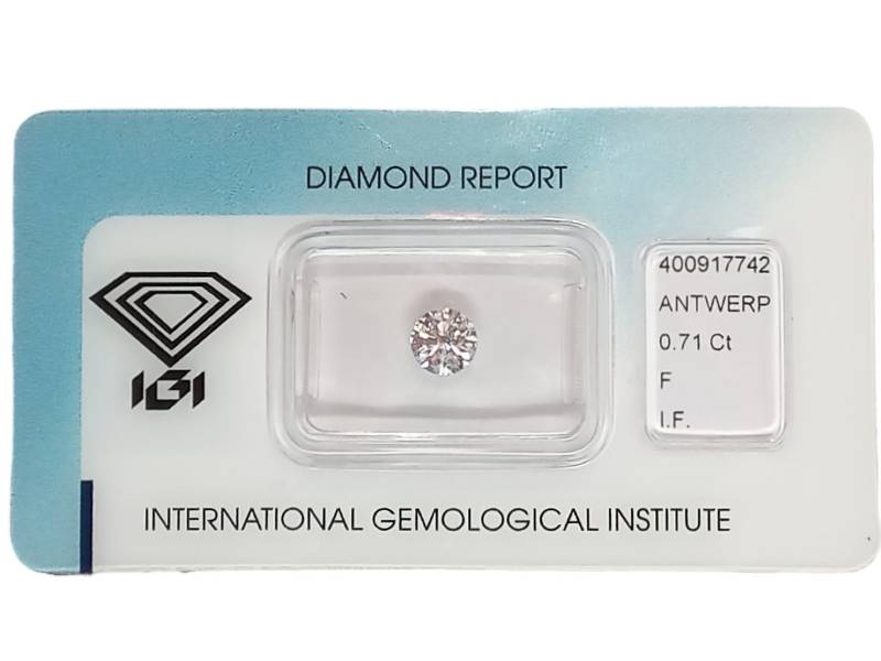 INVESTMENT DIAMOND IGI 0.71CT F IF
